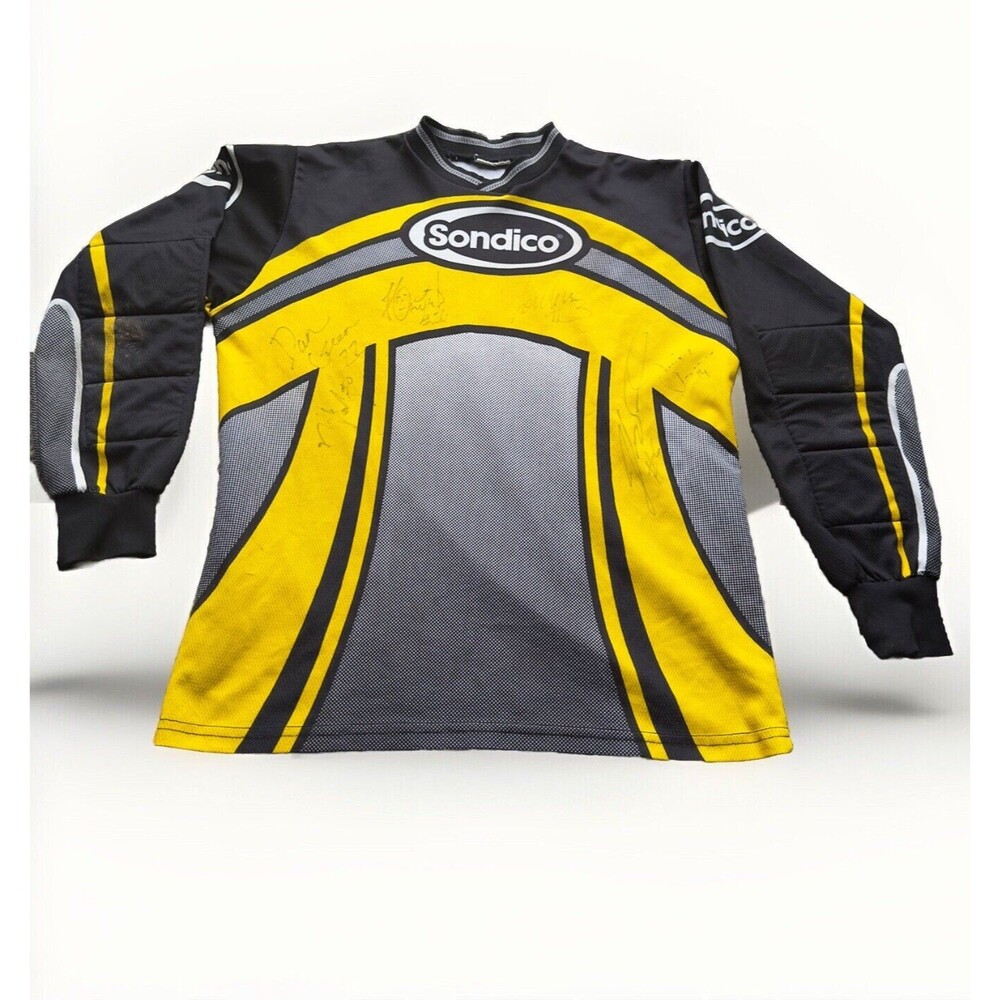 Sondico Goalkeeper Vintage Soccer Jersey Medium Padded Elbow Signed Autographed